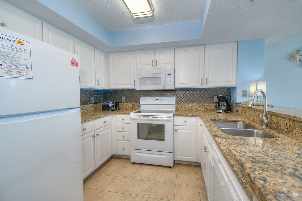 Full kitchen makes it easy to prepare meals or snacks during your stay.
