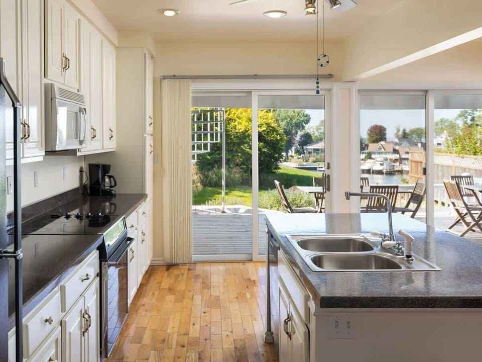 Admire the Scenic Landscape through the Double Sliding Glass Doors