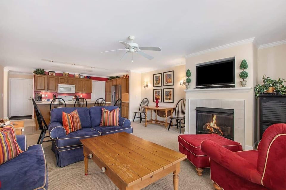 Living area, dining space plus counter seating