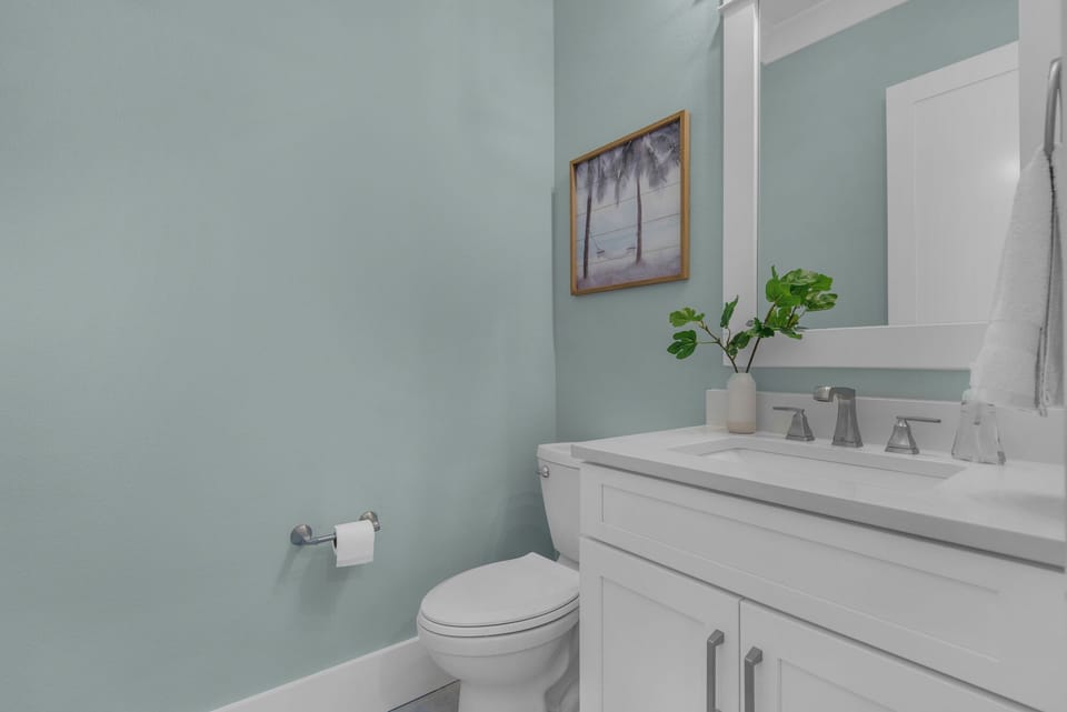 Convenient half bathroom in main level