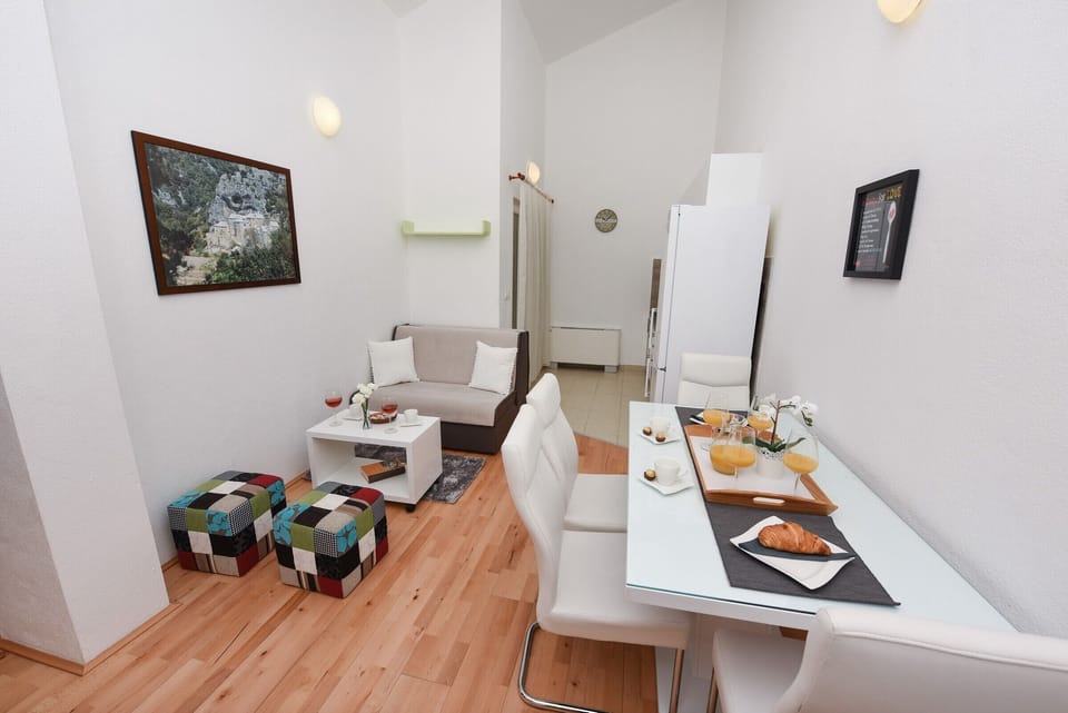 Living room, dining area, kitchen