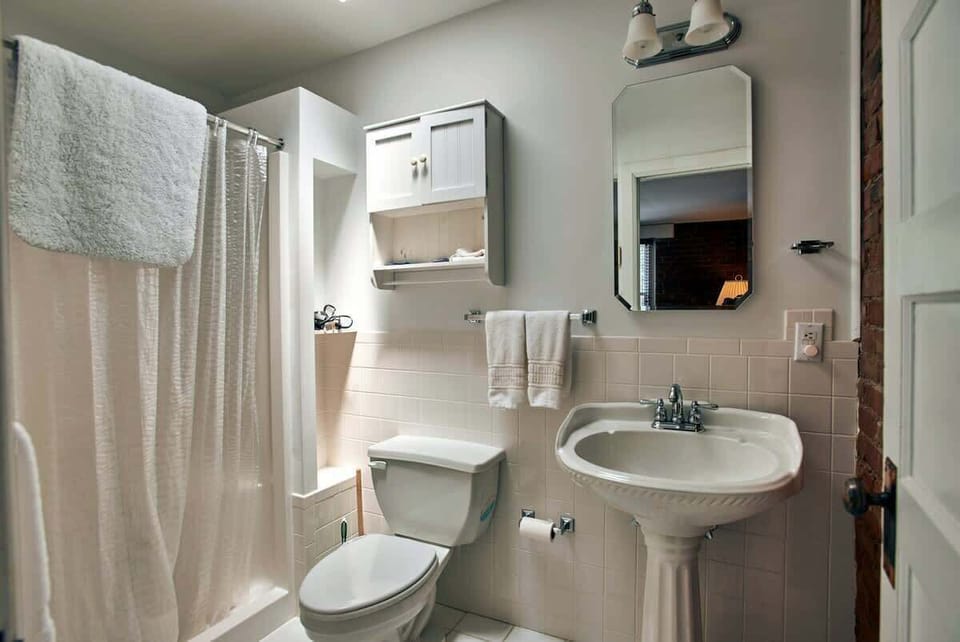 Bathroom with shower and sky light