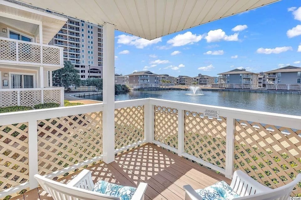 Enjoy your morning coffee on the back porch overlooking the water.