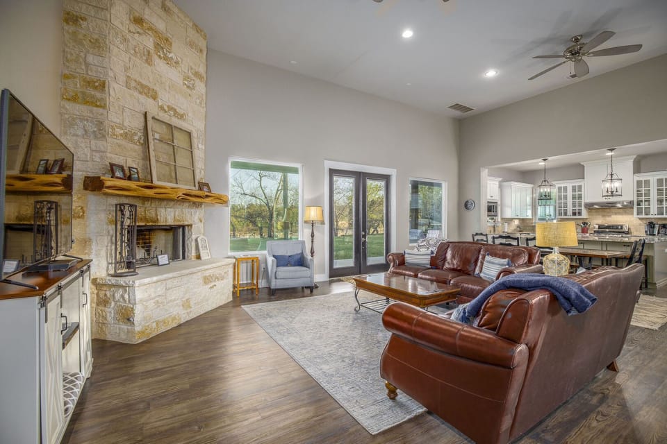 Open floor plan with views to river