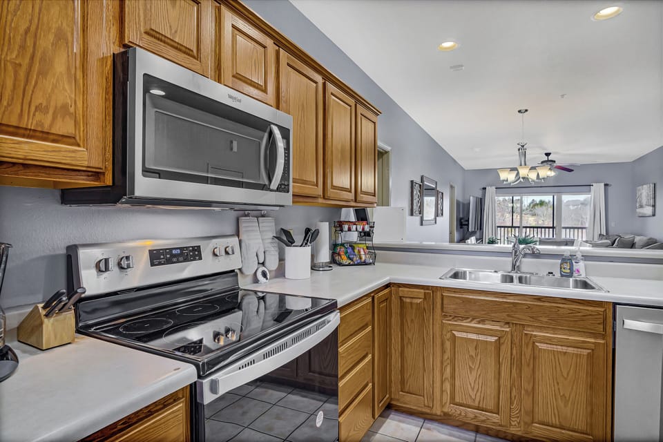 Kitchen is fully stocked and has everything you need.
