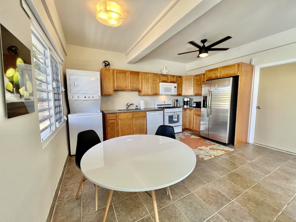 Lower level kitchen and dining