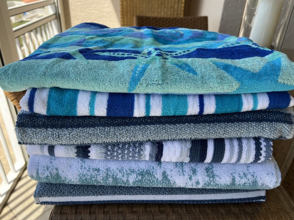 Beach towels provided (6) in condo. 

