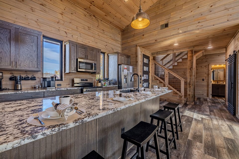 Our kitchen is well stocked with everything you could need! 