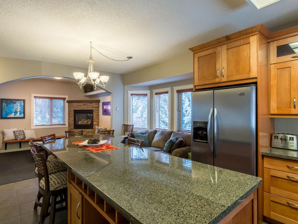 Large Island for easy meal prep and a breakfast bar that seats 6 