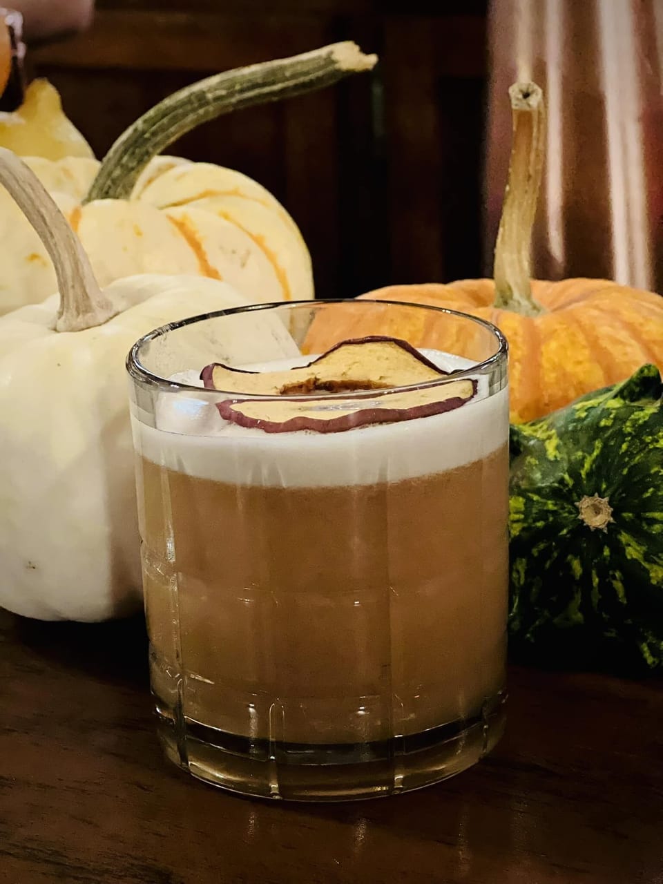 One of the fall bourbon cocktails downstairs... It's Sweater Weather