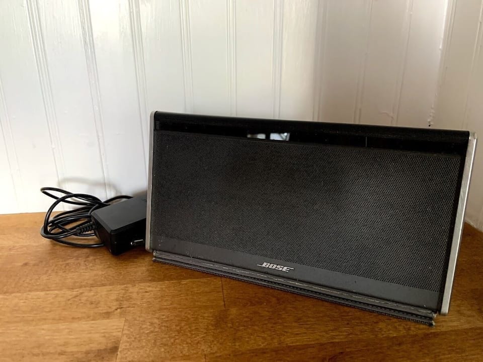 Bose Bluetooth speaker provided for guest use 