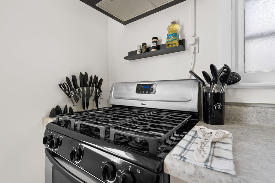 Beautifully renovated kitchen fully stocked with everything you need