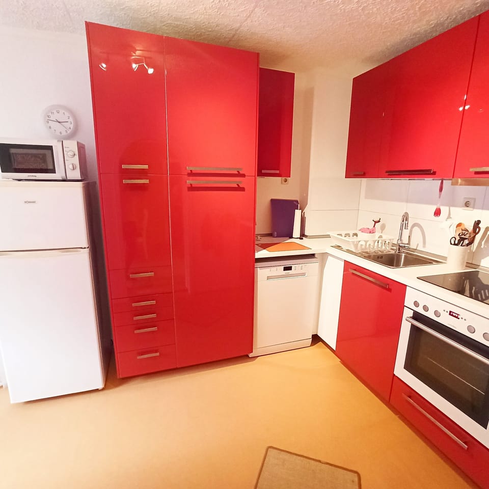 Apartment | Private kitchen | Fridge, microwave, oven, stovetop