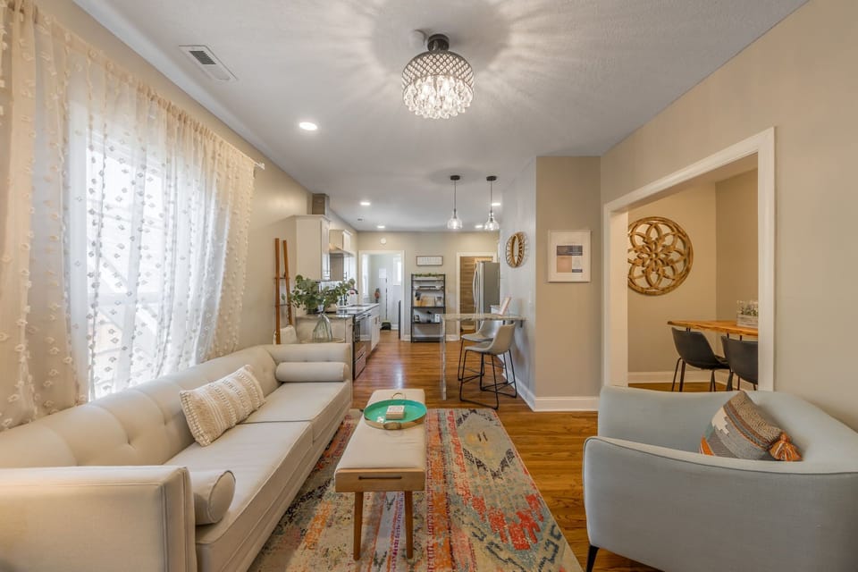 Step into a living room designed for relaxation and connection. 