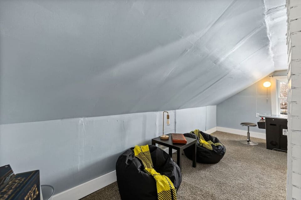 Relax with comfortable bean bags and enjoy extra space for games and fun activities.