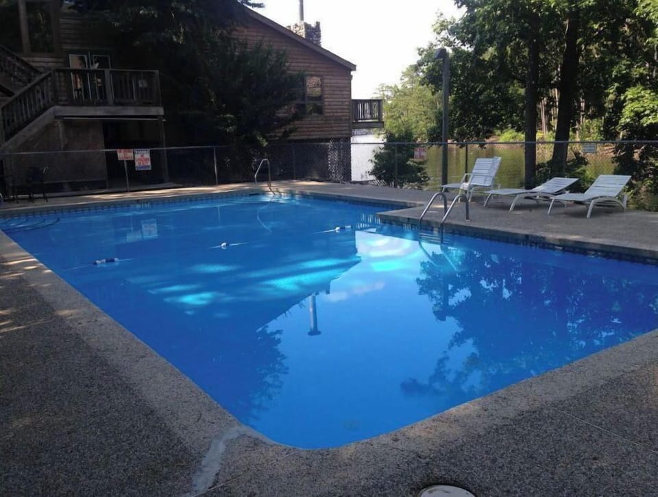 Pool behind the condo.