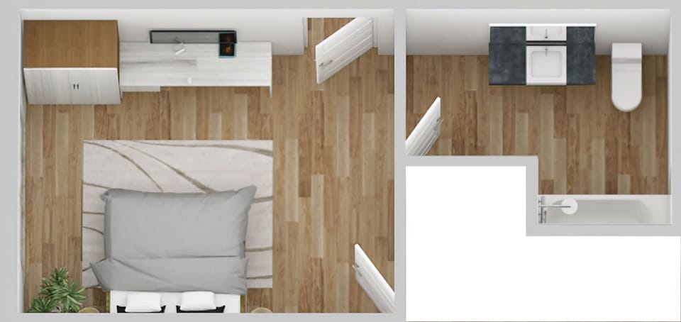 Actual image of newly remodeled floor plan.