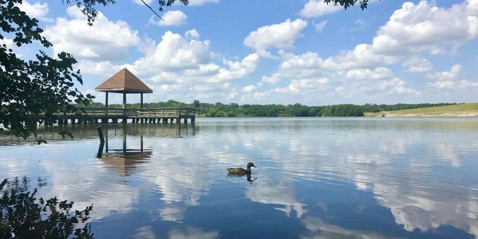 Zorinsky Lake Park less than a mile away. 
Fishing, playgounds, trails, etc.