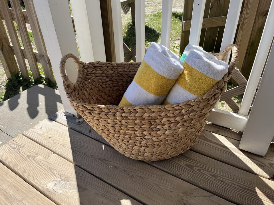 Beach towels are provided along with beach chairs and umbrella upon request.