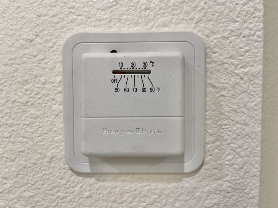 Wall heater avail. Each room has its own AC/heater for individual preference.