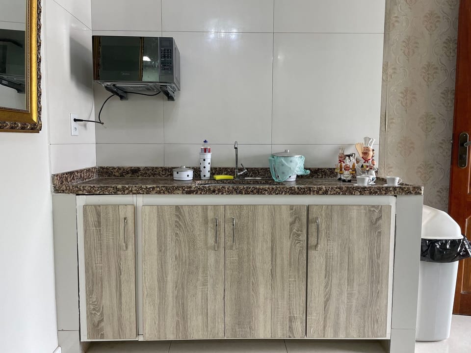 Microwave, stovetop, toaster, blender