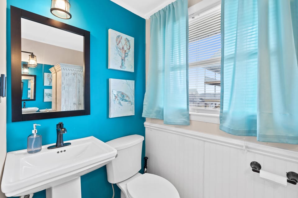 Bathroom #1 - Full spacious bathroom accessed through the hallway or bedroom #1.