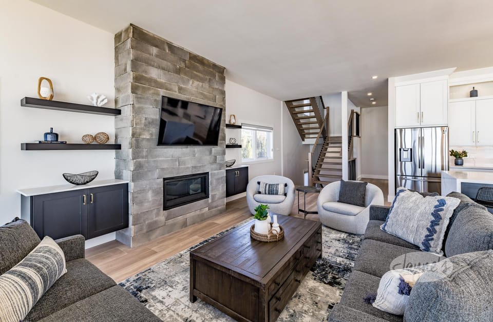 Living Area &amp; Fireplace - Main Level