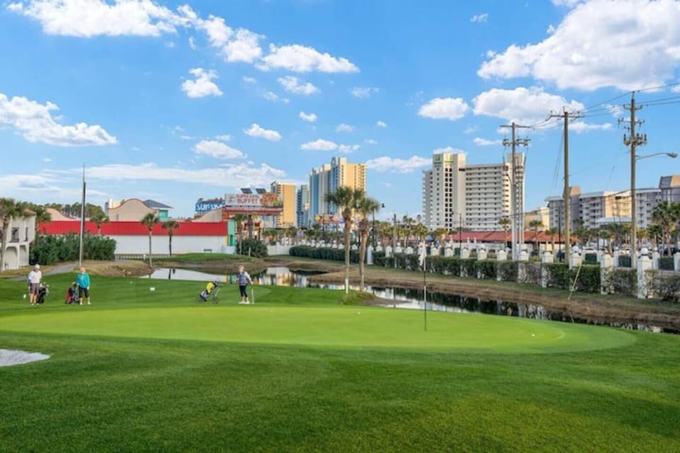 Golf course directly behind the unit. You can either play a round or watch from the comfort of the patio or the living room :) 