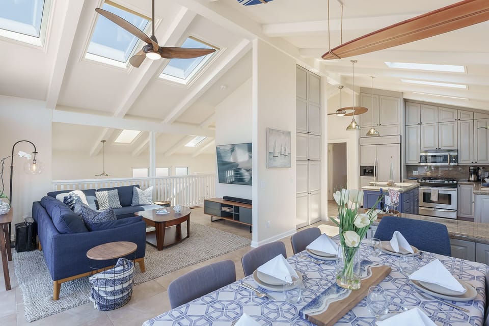Great Room with Living Room, Dining Area and Kitchen