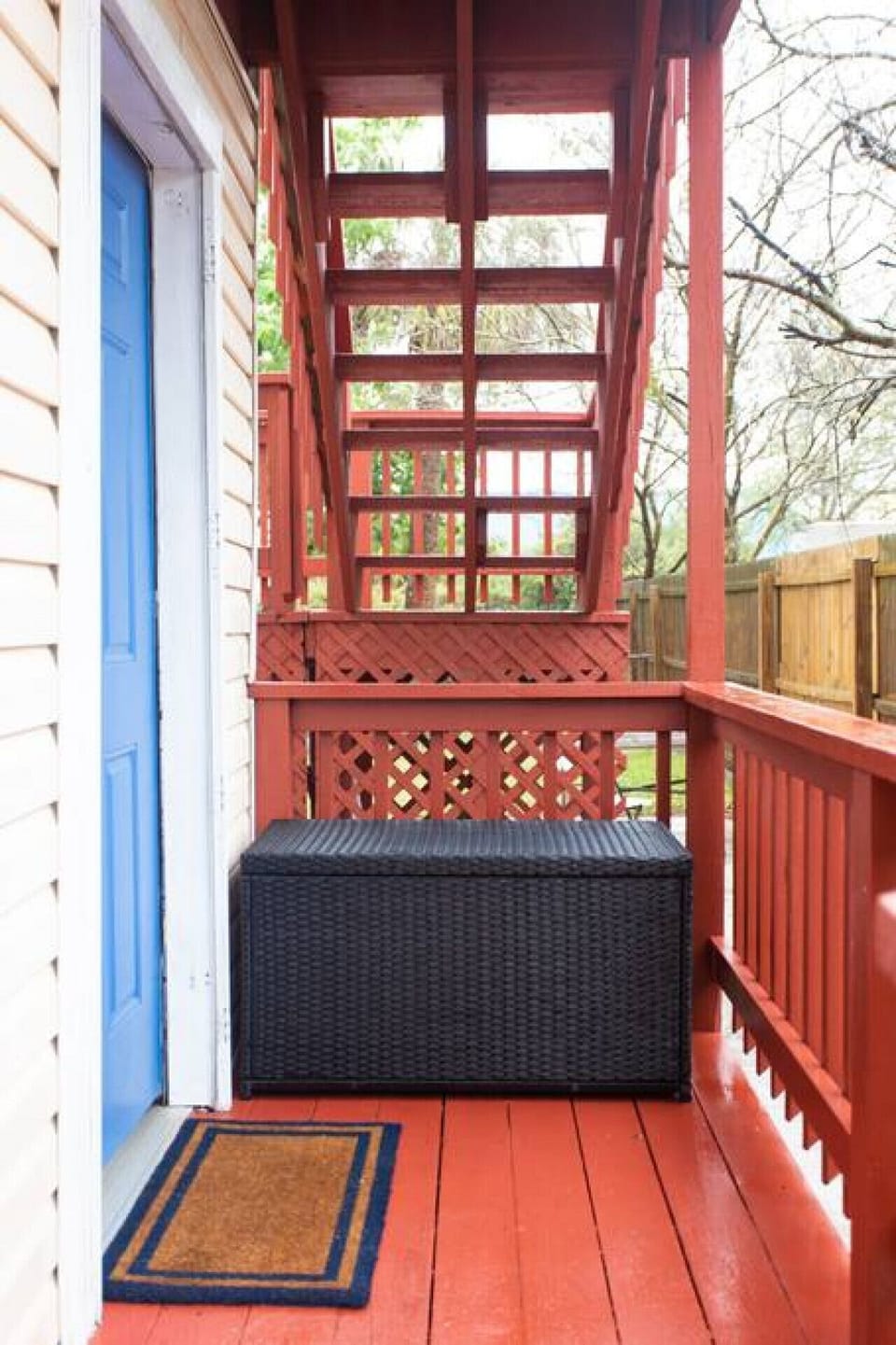 Access to the unit is through a side gate. Backyard is split with a chain link fence, giving your dog the ability to run around