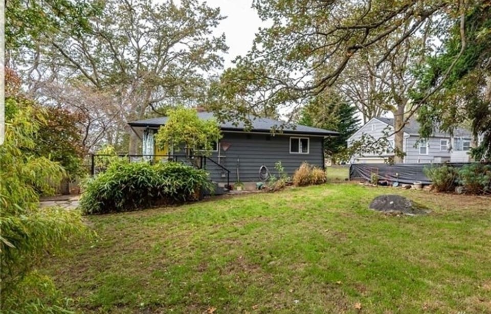 back yard of the house