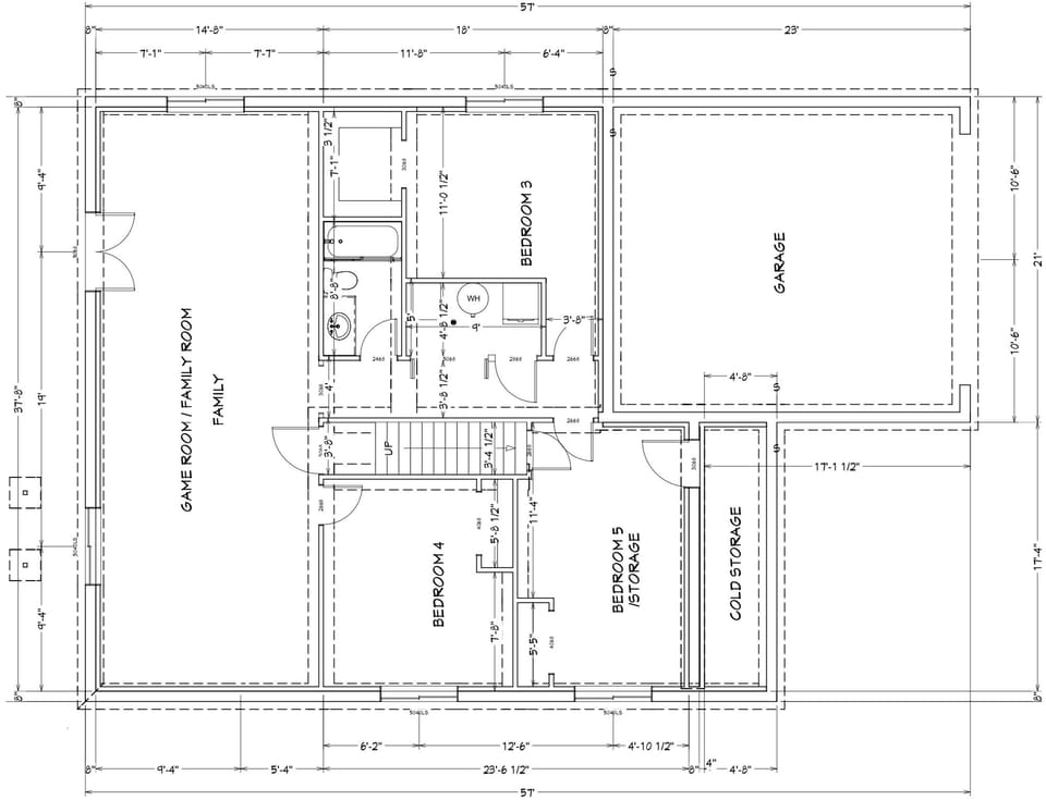 Downstairs floor plan. 