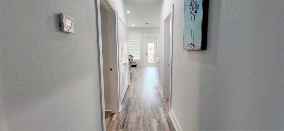Hallway connect bedrooms to living space.