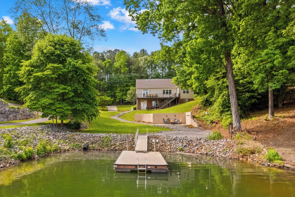 Full View of Dock, Fire Pit and Yard