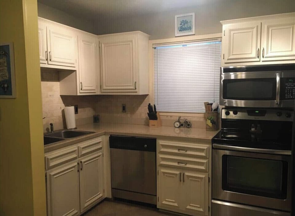 Fully stocked kitchen, including oil and spices,  for your culinary needs.  