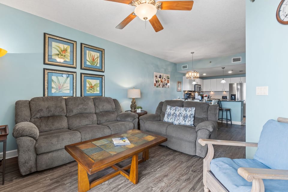 Living area with partial Gulf View