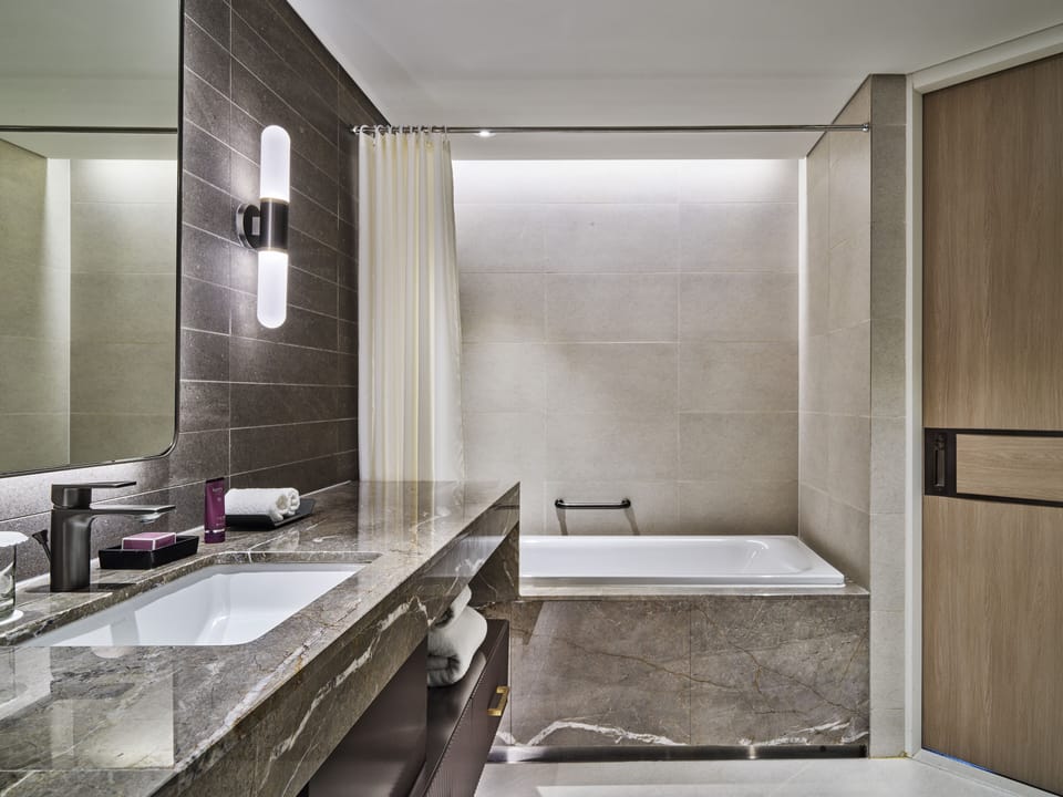 Hair dryer, bathrobes, slippers, bidet
