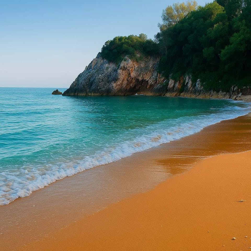 Sandy beach of the village