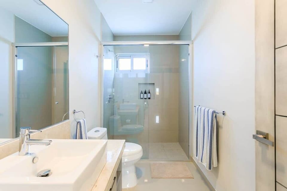 The 2nd bathroom is also spacious and modern