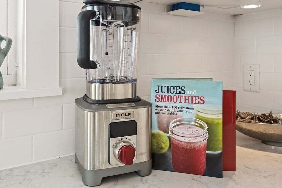 Refreshing smoothie anyone? Beverage station with blender makes beach days even better.