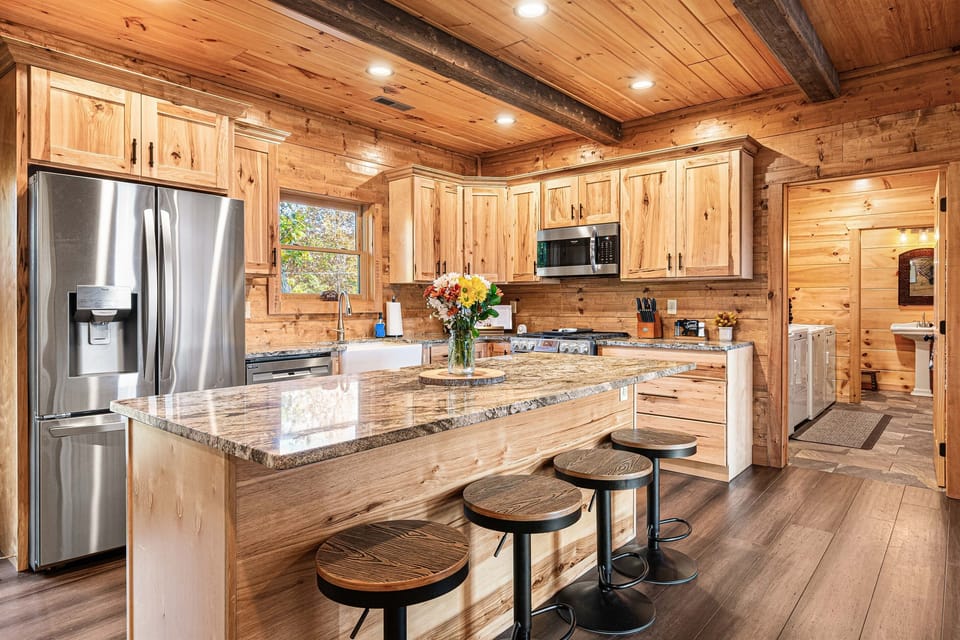 Chef's kitchen with everything you need to prepare a gourmet meal.  Don't want to cook?  Ask us about our personal chef service!