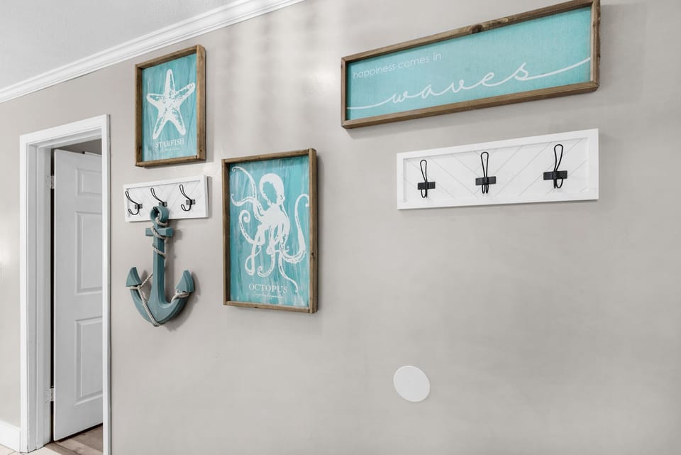 Beach decor throughout