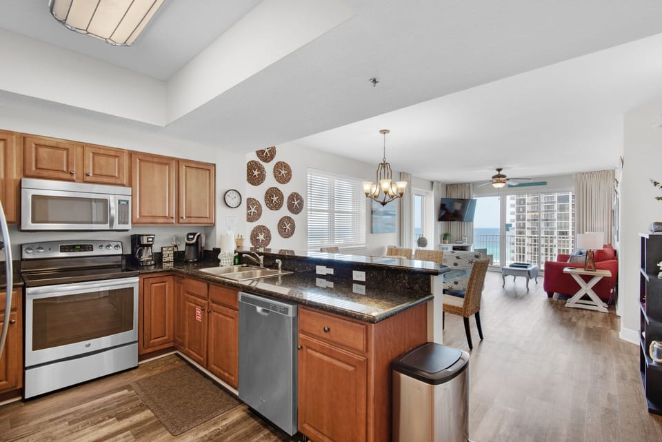 Kitchen to living room view
