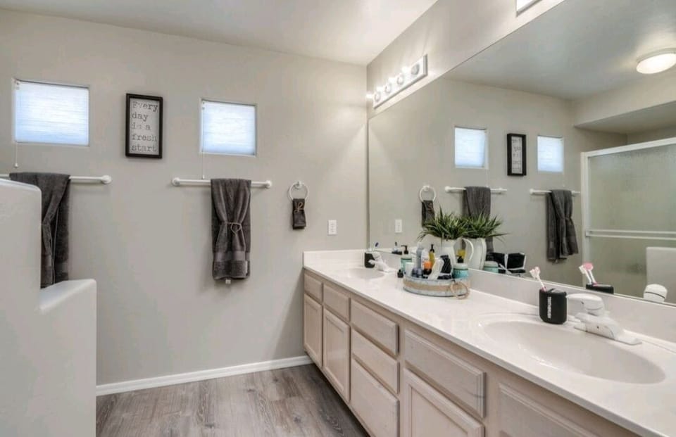 Master bathroom inside master bedroom