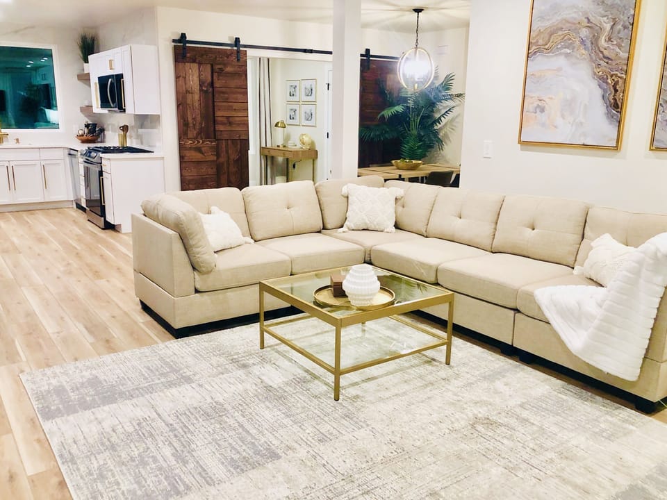Living area open to kitchen