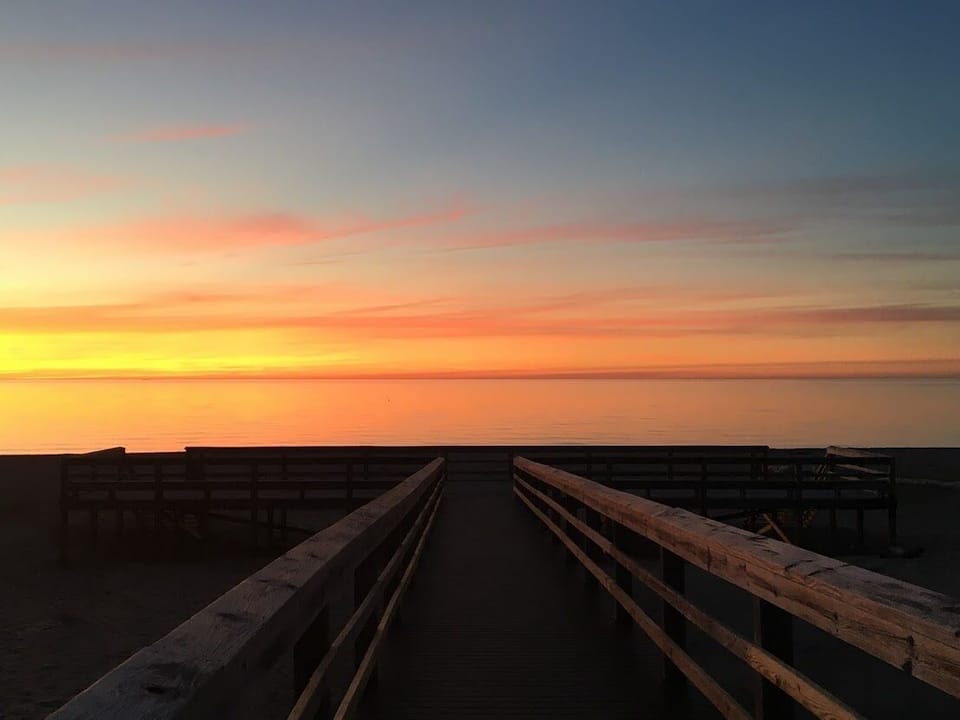 Large outdoor deck on Agate Beach, walking distance from house 
