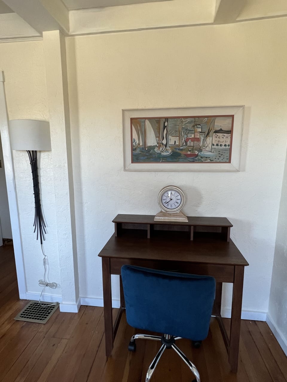 Desk with adjustable chair and foldout keyboard tray
