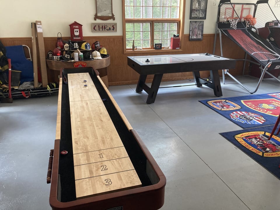 Shuffleboard, air hockey and Basketball