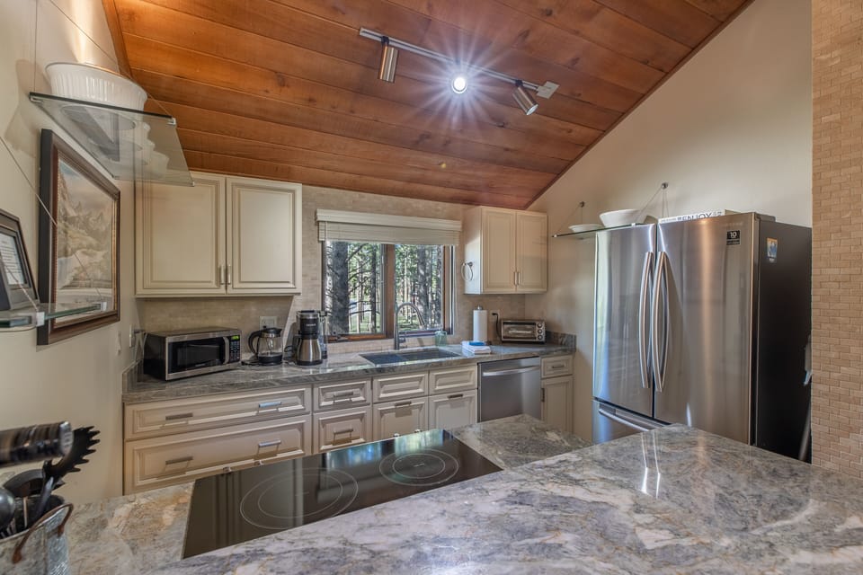 Fully equipped kitchen with modern appliances to fuel your adventures