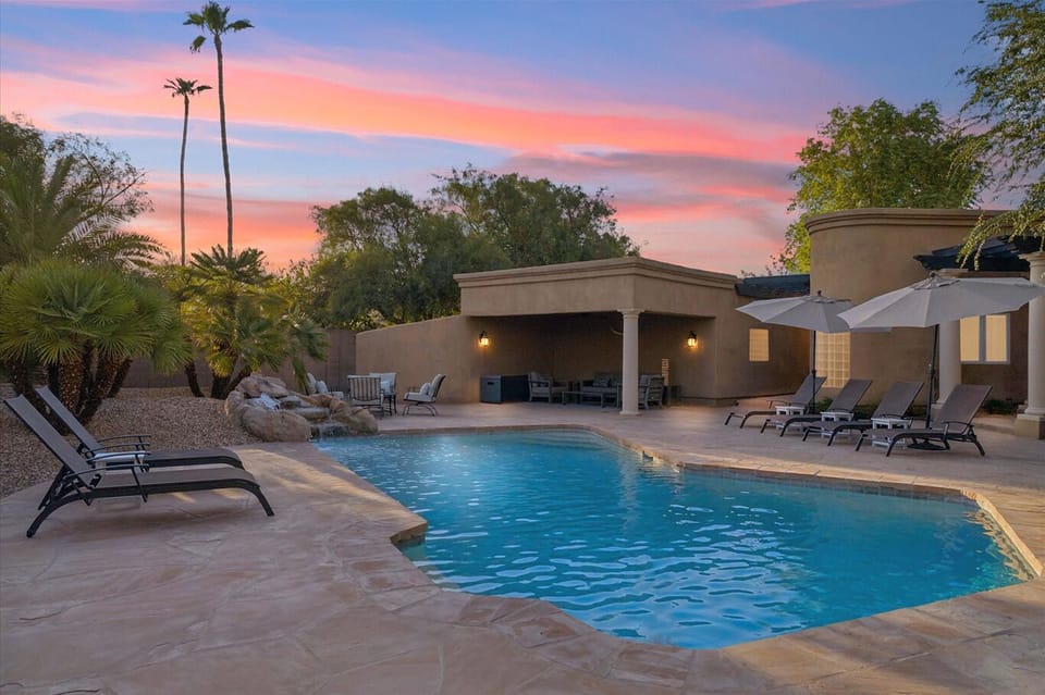 Heated pool, relaxing cabana and waterfall—your private Scottsdale retreat.